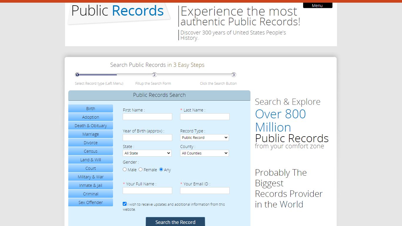 Public Records: Search USA Public Records for free.